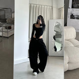 Vintage Striped Wide Leg Sweatpants Pants