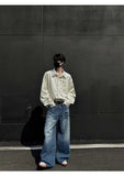 Solid Color Jacquard Lapel Pocket Shirt