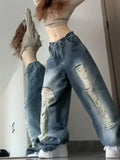 Vintage Ripped Hip Hop Wide Leg Jeans