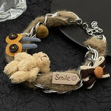 Sweet Cartoon Bear Bow Choker Necklace