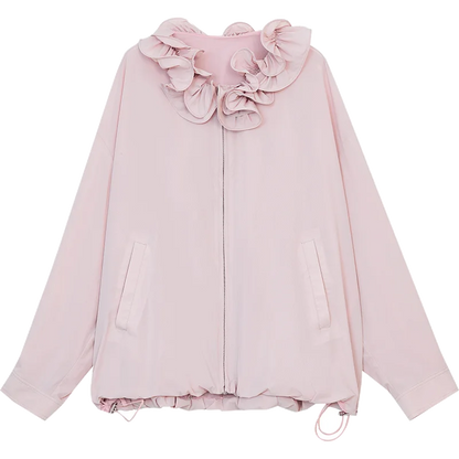 Sweet Ruffles Collar Casual Loose Jacket