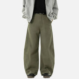 Vintage Pleated Loose Fit Cut Casual Pants