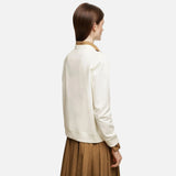 Winter Chic Beaded O-Neck Sweatshirt