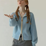 Y2K Women Cozy Knitted Zipper Cardigan