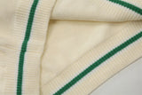 Y2K Preppy Striped Tie Collar Knit Sweater