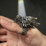 Y2K Steel Dragon Large Gothic Ring