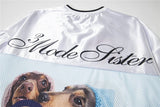 Streetwear Graphic Print Dogs Splicing Jersey T-Shirt
