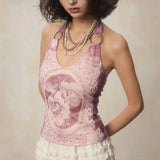 Vintage Japanese Y2K Purple Halter Top