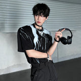 Ink Splash Round Collar Casual T-Shirt