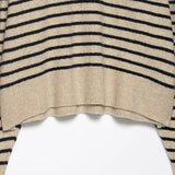 Chic Striped Knitted O-Neck Collar Sweater