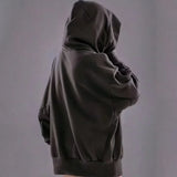 Black Japanese Embroidered Oversized Hoodie