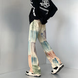 Colorful Graffiti Tie Dye Loose Jeans