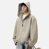 Luxurious Wool Blend Boxy Fit Thickened Jacket