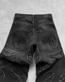 Y2K Distressed Retro Embroidery Jeans