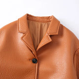 Vintage Bubble Genuine Sheepskin Leather Jacket