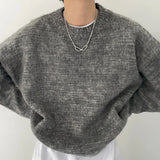 Y2K Cozy Fuzzy Knit Solid Color Sweater