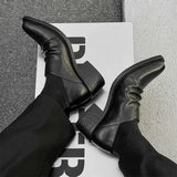 Upturned Casual Platform Derby Leather Shoes
