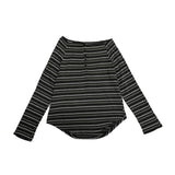 Women Streetwear Vintage Striped Slash Neck Grunge T-Shirt
