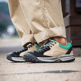 Patchwork Lace-up Brown Green Sneakers