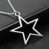 Silver Color Hollow Star Necklace