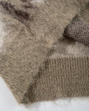Effortless Gradient Hip Hop Knit Fuzzy Sweater