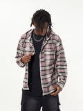 Striped Plaid Long Sleeve Hoodie