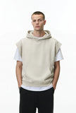 Heavyweight Casual Rolled Edge Sleeveles Hoodie
