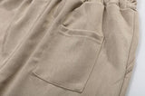 Suede Letter Print Shorts