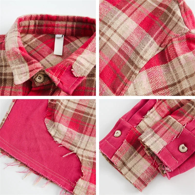 Plaid Reversible Long Sleeve Shirt