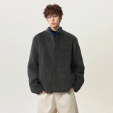 Essential Stand Collar Woolen Loose Jacket