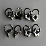 Geometric Charm Hoop Earring