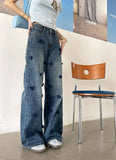 Wardrobe Staple Floral High Waist Wide Leg Jeans