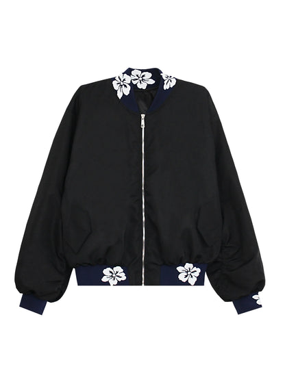 American Style Embroidered Jacquard Splicing Jacket