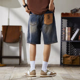 Versatile American Style Retro Washed Denim Short