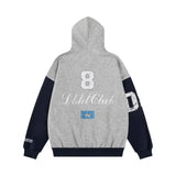 Streetwear Retro Letter Print Contrast Paneled Sweatshirt