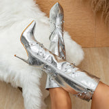 Thin High Heel Knee Zipper Boots