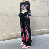 Y2K Streetwear Black Hip Hop Oversize Jeans
