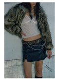Women Autumn Winter Thick Faux Fur Jacket