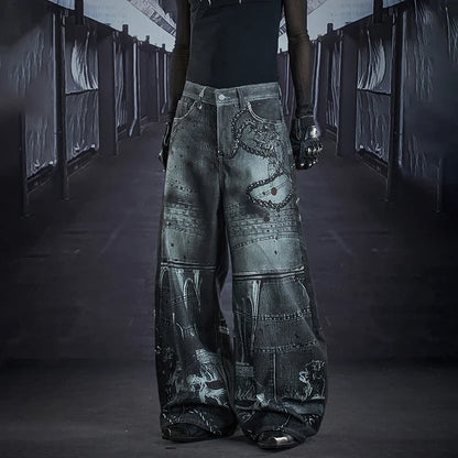 Streetwear High Quality Personalized 3D Printed Jeans