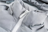 Solid Hooded Collar Puffer Jacket