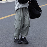 Elastic-waist Polyester Cargo Pants