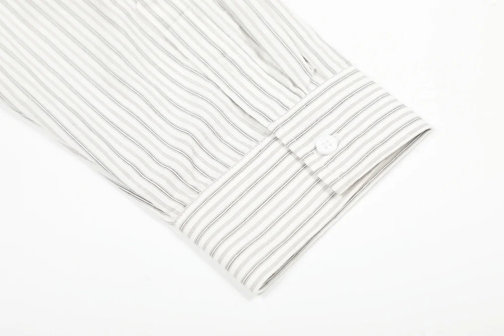 Versatile Vertical Stripes Long Sleeve Shirt