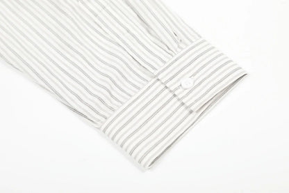Versatile Vertical Stripes Long Sleeve Shirt