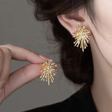 Firework Flowers Zircon Copper Earring