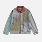 Y2K Washed Canvas Splice Corduroy Jacket