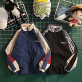 2 different colors of the Patchwork Color Block Thin Jacket