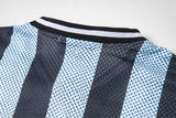 Mesh Retro Striped Print Short Sleeve Jersey T-Shirt