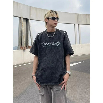 Vintage Washed Oversize Sleeveless Crew T-Shirt