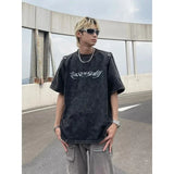 Vintage Washed Oversize Sleeveless Crew T-Shirt