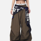 Breathable American Style With Scarf Wide Leg Jogger